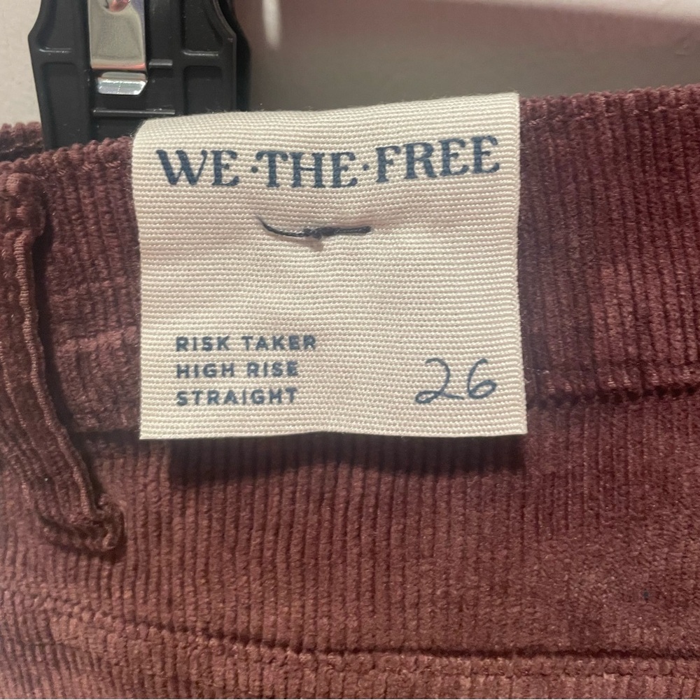 Free People We-The-Free High Rise Straight Leg Pants - Burgundy
